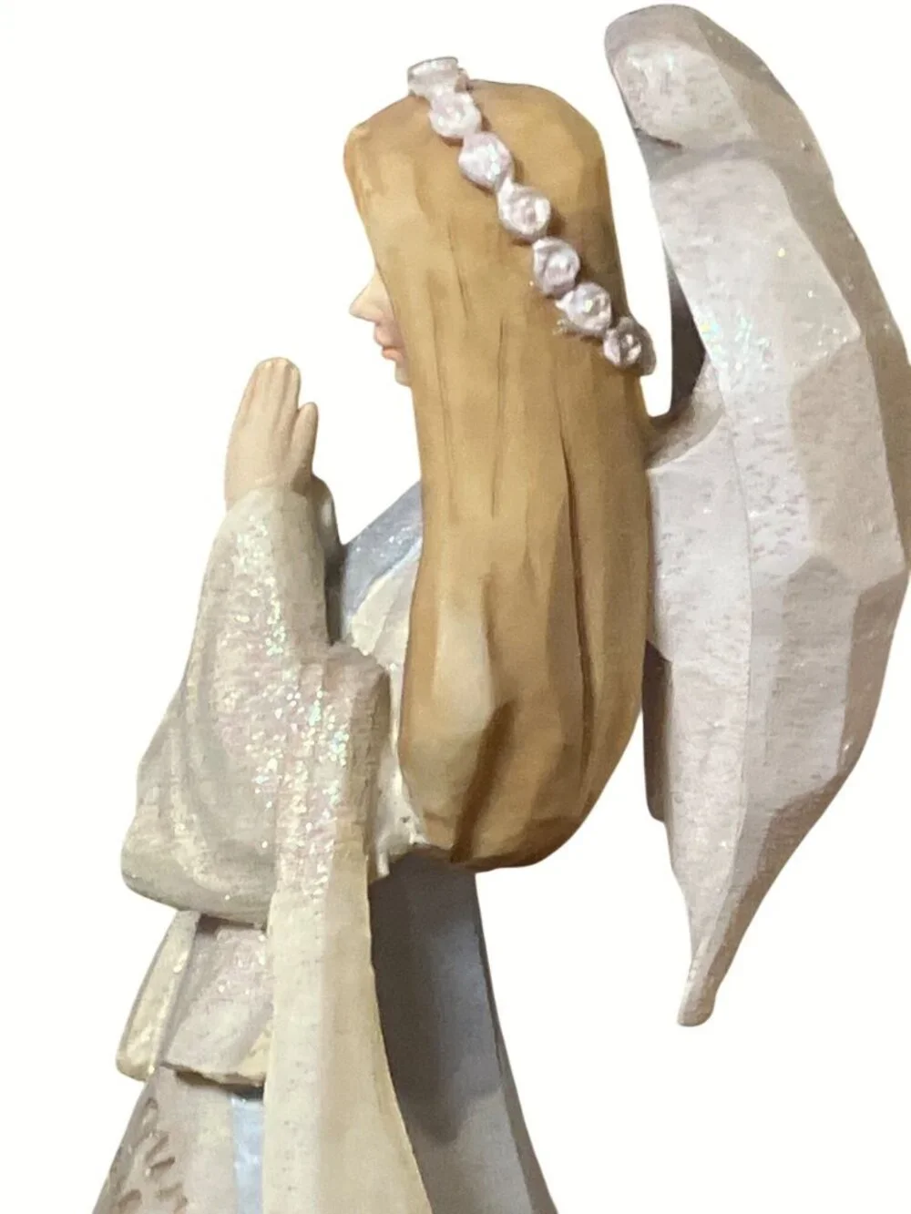 Foundations Enesco 2006 Angel Figurine With Lord's Prayer Text By Karen Hahn